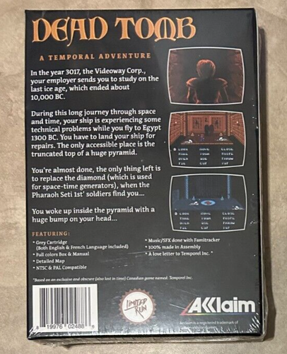 Dead Tomb A Temporal Adventure Nintendo NES Limited Run Games NEW Factory Sealed - Picture 2 of 2