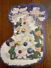 Christmas Decor Holiday VINTAGE STYLE Die Cut Cardboard 4 X 6  