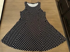 Just Love Polka  Dot Sleeveless Sun Dress Women's Large