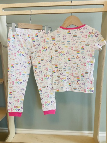 Magnetic Me Organic Cotton Short Sleeve Girls Pajamas 2 Piece Sprinkles Size 5Y - Picture 4 of 5