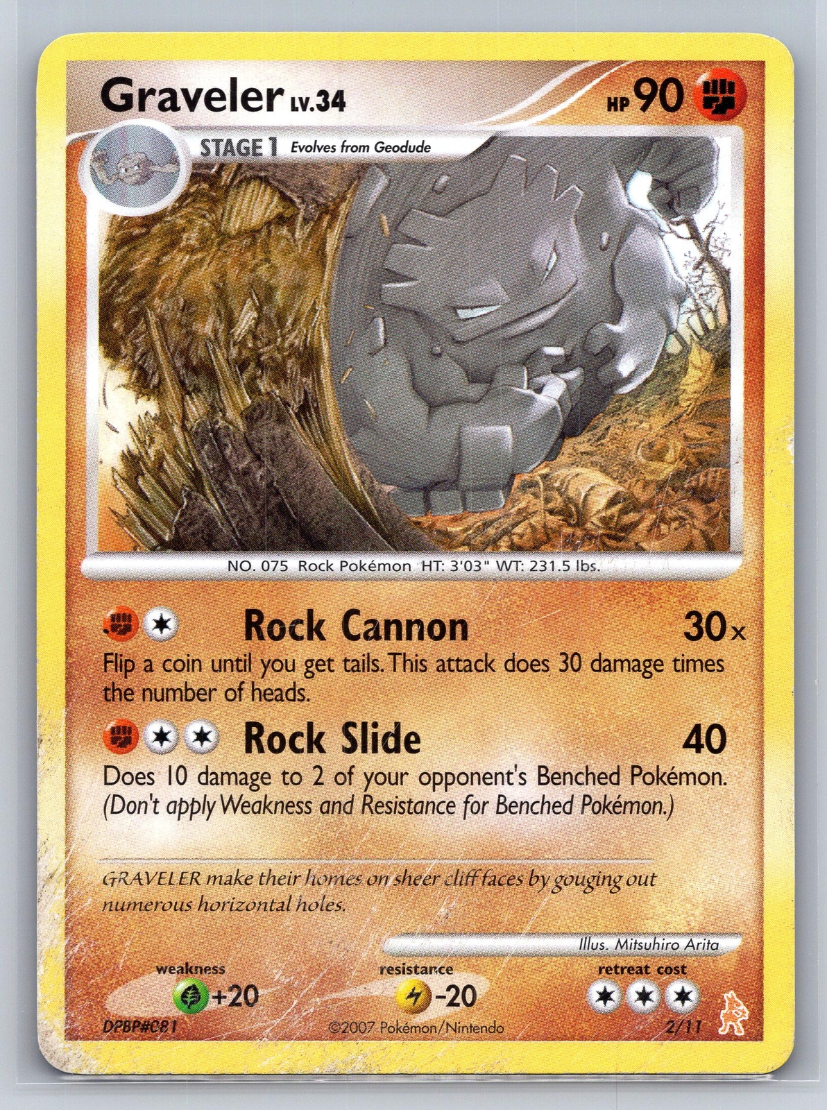Graveler 2/12 Common Pokemon DP Trainer Kit: Manaphy & Lucario NM