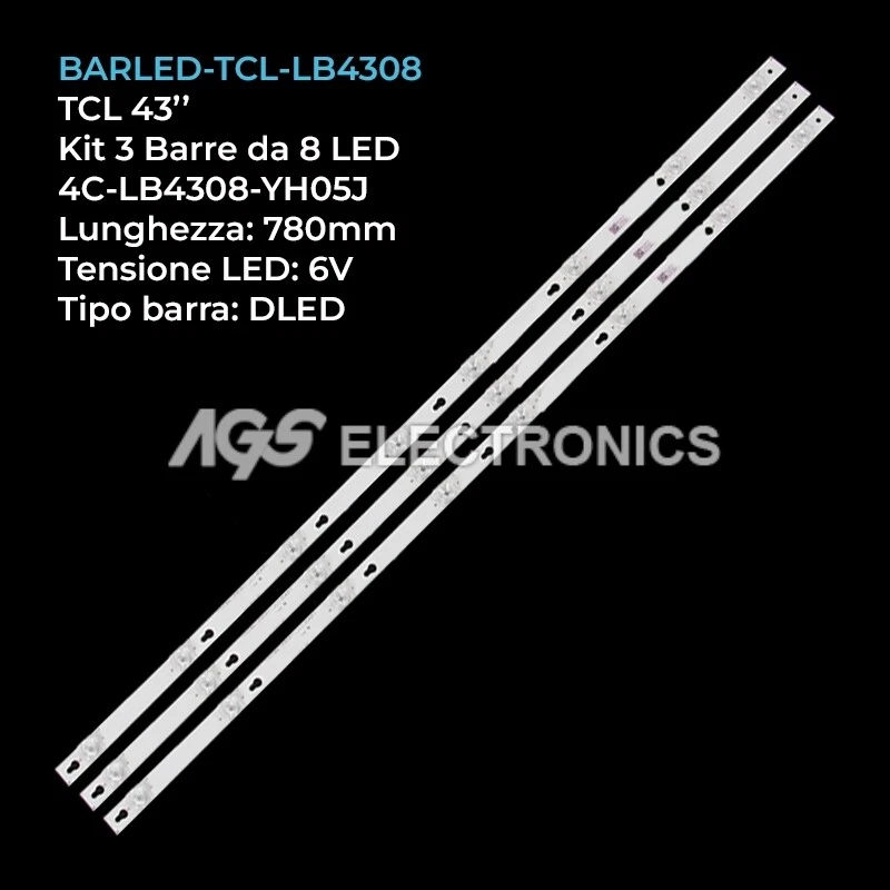 TCL YHA-4C-LB4308-YH05J 43D2900 43DP608 U43P6046 STRIP LED TV KIT
