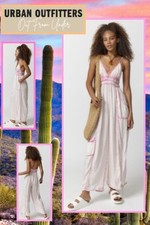 🌷New Urban Outfitters Out From Under Holden Baggy Cargo Romper Sz Sm Pink Rose