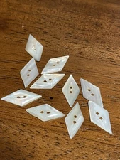 10 Antique Art Deco Old Stock Mother of Pearl 2Hole  buttons 1/2 Inch