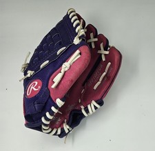 Rawlings Baseball Youth T-Ball Glove 10" HFP10PPUR Youth Pink/Purple Leather