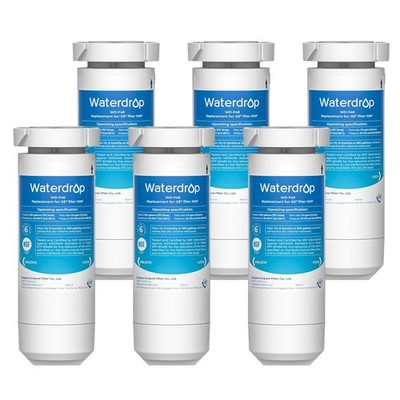 Waterdrop XWF Replacement For GE  XWF Refrigerator Water Filter, Pack of 6