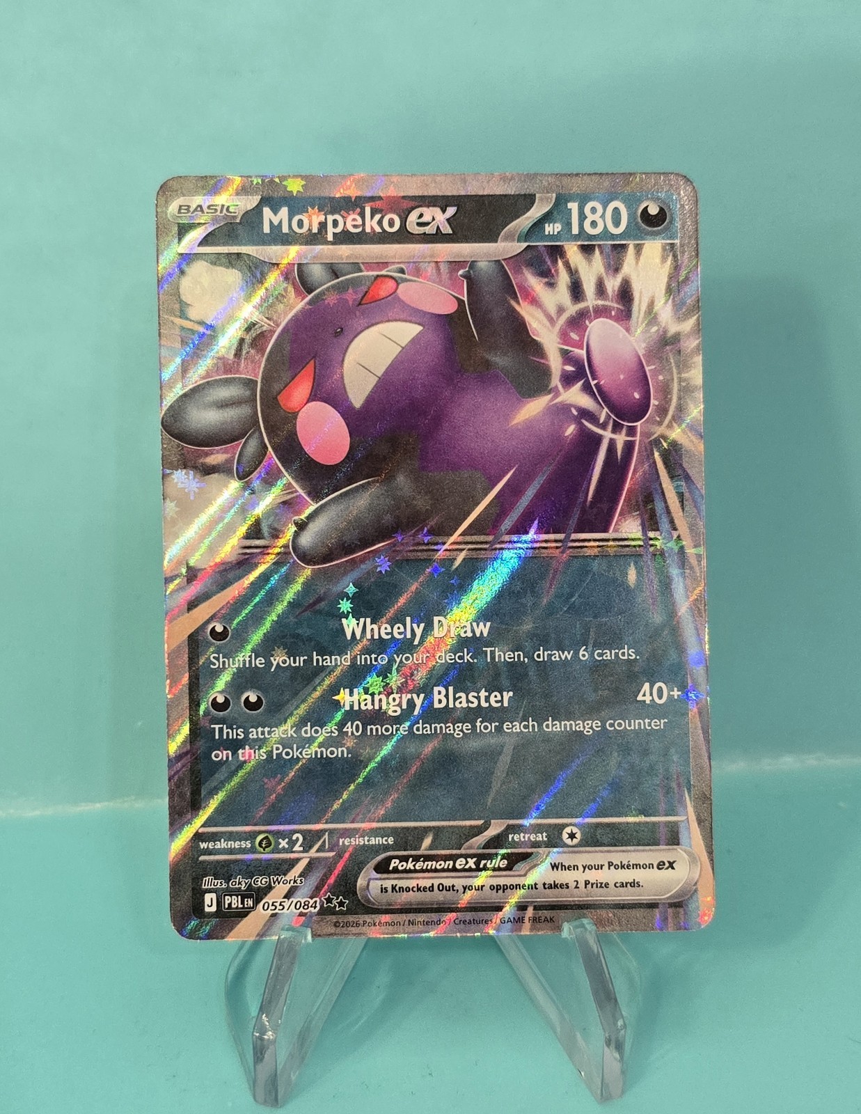 Pokemon Pitch Black - Morpeko ex #55 Double Rare Holo 055/084