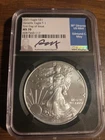 2021 EAGLE S$1 EAGLE LANDING T-1 FDI SILVER EAGLE NGC MS 70 EDMUND C. MOY signed