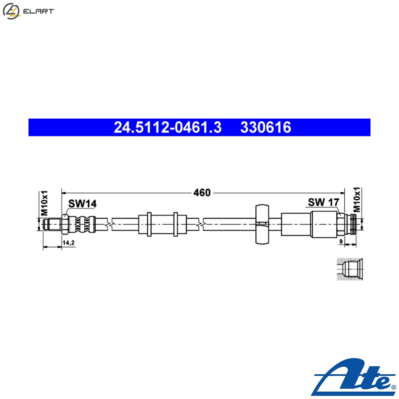 BRAKE HOSE 24.5112-0461.3 FOR PEUGEOT BOXER/Platform/Chassis/FURGON/Van/Bus 2.8L