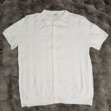 Coofandy Cuban Guayabera Shirt L Short Sleeve Button Down Summer Beach White NEW