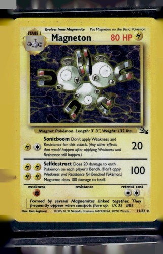 Pokémon TCG Magneton Holographic Fossil Set 11/62