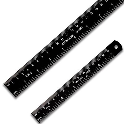 Zotemo Metal Ruler Kit 12 Inch and 6 Inch, Stainless Steel Rulers with Black 