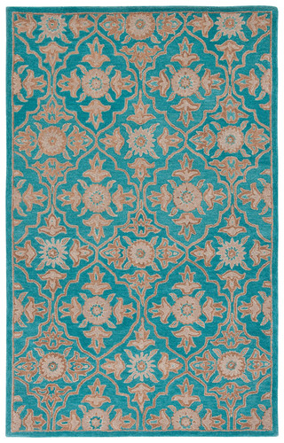 Heritage Collection Accent Rug - 2' x 3', Turquoise & Multi, Handmade Traditi...