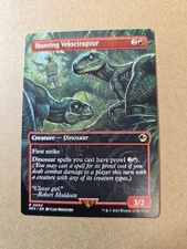 MTG - Hunting Velociraptor - Borderless - Lost Caverns of Ixalan: Jurassic World