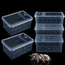 5 Pcs Spider Small Terrariums Breeding Box Transparent Hatching White