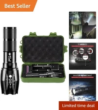 Compact 1000 Lumen LED Tactical Flashlight - Rechargeable, Portable Efficiency