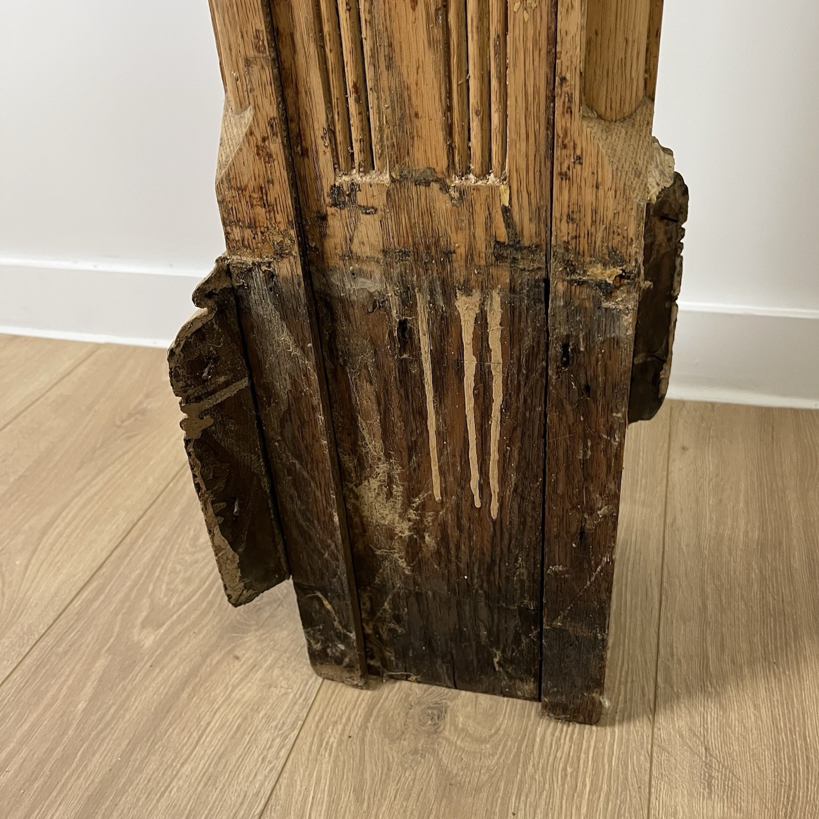 Ornate Solid Oak Newel Post 61" x 7" for Restoration