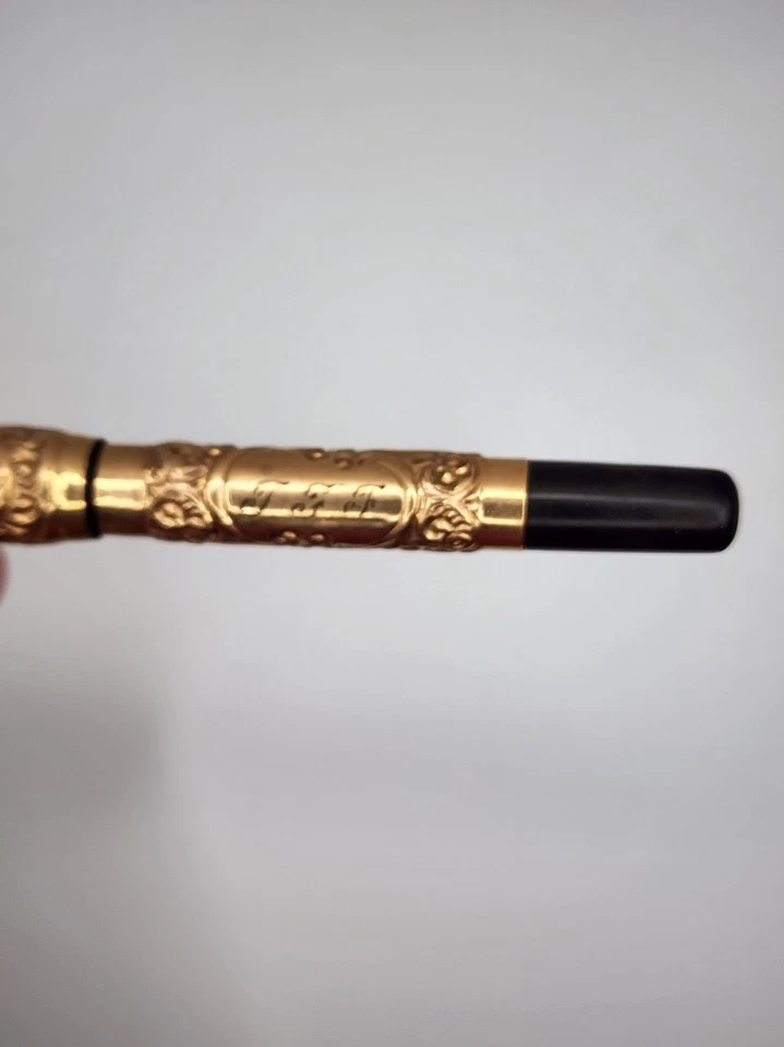 ANTIGUO MABIE TODD (?) Pluma Estilográfica Relleno Cuentagotas Años 1910 Oro 14K ENVÍO GRATUITO Foto 4 de 4