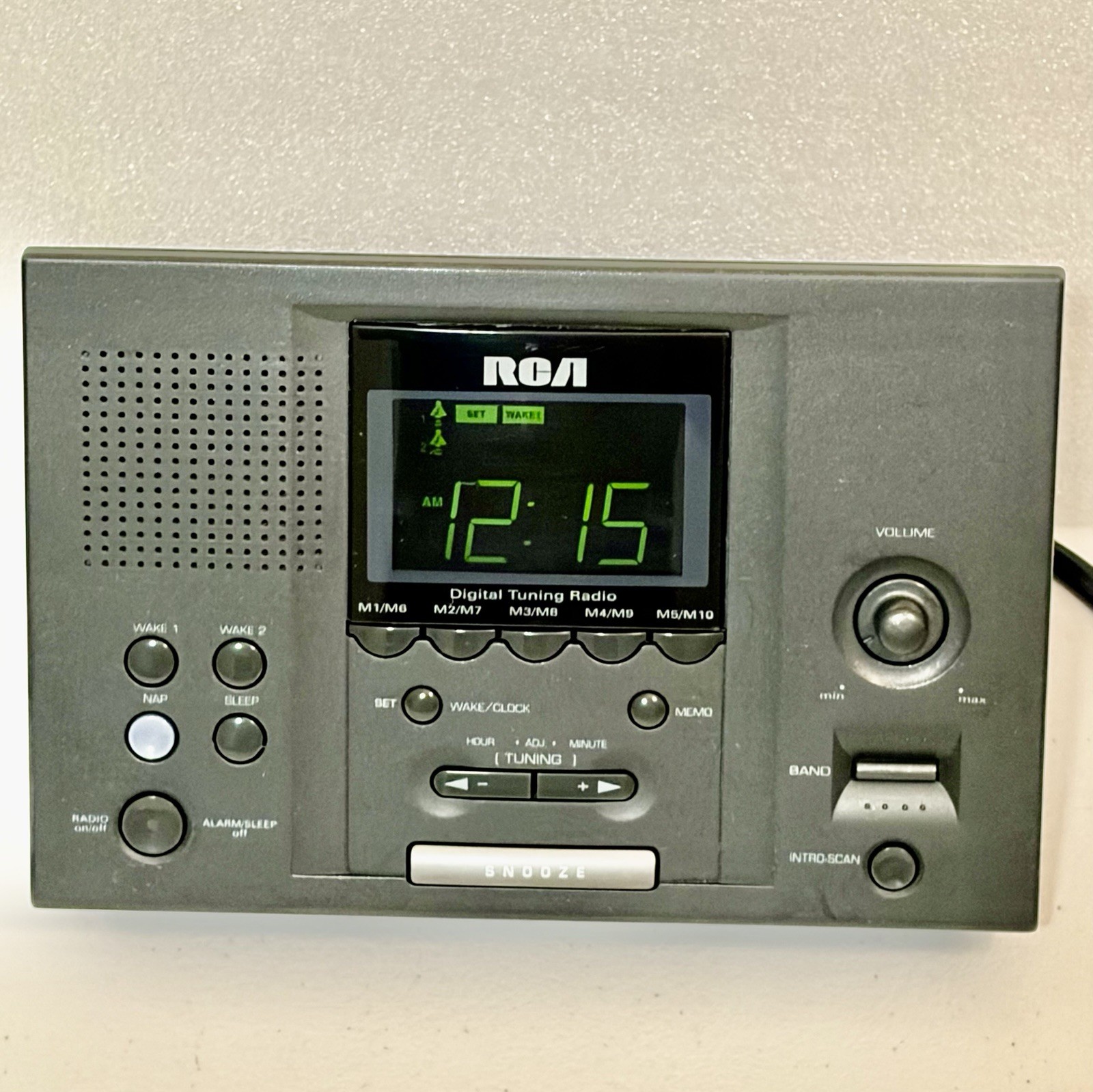 RCA Digital AM/FM Dual Alarm Clock Radio 10 Station Preset RP3721A Tested, Works