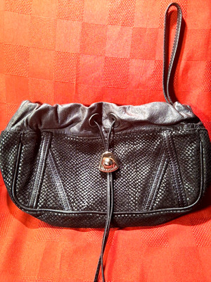 SEE BY CHLOE ; 063491 BLACK LEATHER CLUCH PURSE MADE IN MOROCCO 12 BY 8