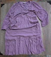 Gap Purple Lilac Long Sleeve Ruffle Tiered Boho Dress Women L