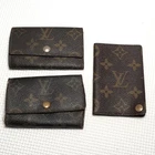 LOUIS VUITTON Monogram Key Case Cardholder Leather Lot of 3 Used Authentic ps260