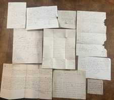 Lot of (10) Handwritten / Dated 19th C. Correspondence, Ephemera, 1816 to 1839