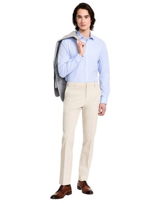 Tommy Hilfiger Mens Modern fit Dress Pants 40 / 32 Beige Solid Stretch