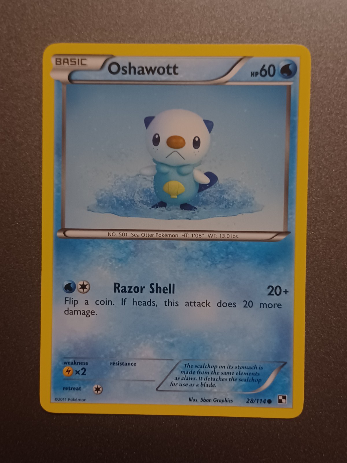 Oshawott 28/114 Black White Regular Pokemon TCG