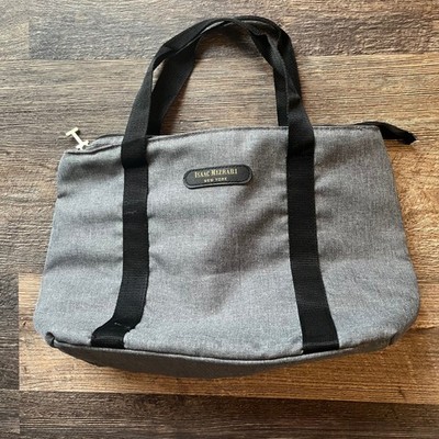 Isaac Mizrahi New York Gray Insulated Lunch Bag Tote Zipper Top