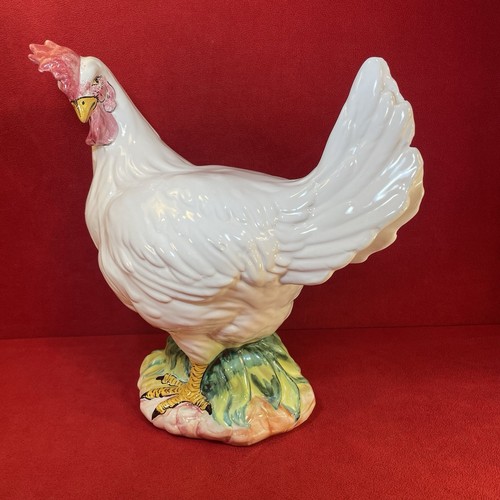 Vintage Ceramic Hen Chicken Hand Painted Statue Made In Italy 14” Tall - Picture 6 of 24