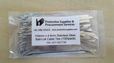 DOT-SSCT150 150mm x 4.6mm Ball-Lok Cable Ties Metal 100 pack Ball Lock Dot Group