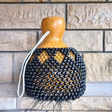 Black Beaded Gourd Shekere Instrument, Latin Percussion, Rhythm Instrument
