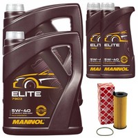 MotoröL Set Mannol Elite 5W40 API SN / CH 12 Liter + ÖLfilter FüR Audi A8 4.0
