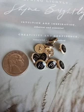 Tiny  Lot Of 10. Designer Button Chanel Button 10 Mm REPLACEMENT Gold Tone 