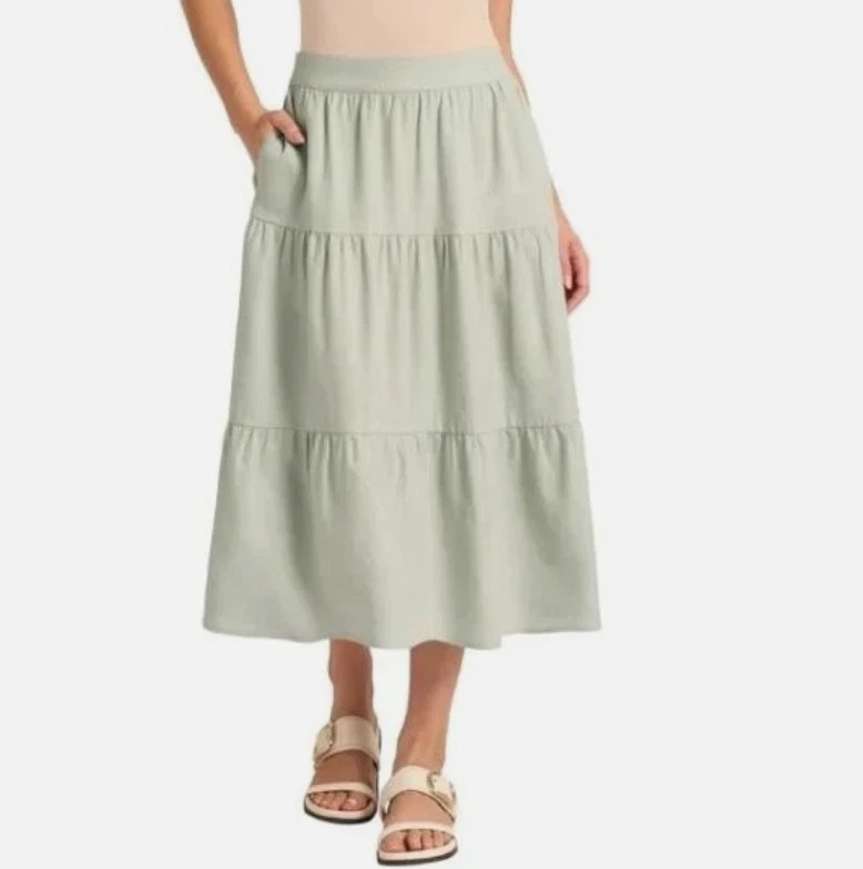 Matty M Women's Tiered Midi Skirt