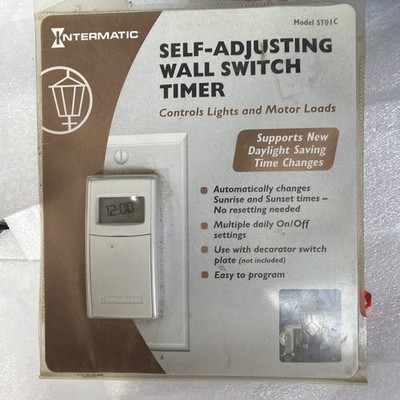 Intermatic ST01 Self Adjusting Timer Wall Switch - White - New Factory Sealed