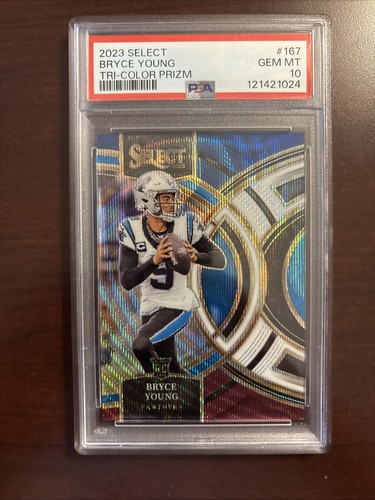 💥 PSA 10 💥 2023 Panini Select - Premier Level Bryce Young Tri-Color Prizm /225
