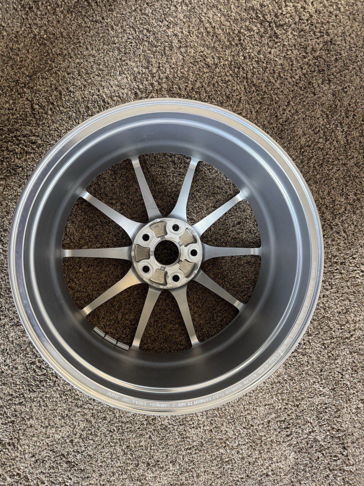 McLaren 600LT wheel Finished In Satin Raw Metal . 19x8.0 5x112 Front Wheel (1)
