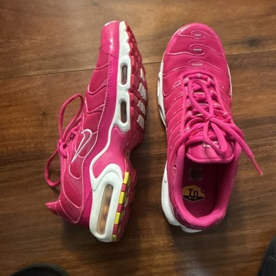 Nike Air Max Plus TN Pink White Yellow Men's Sneakers Lace Up Athletic Low Top