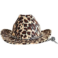 Leopard Print Cowboy Hat Adult Size fits Most Jungle Safari Party Supplies