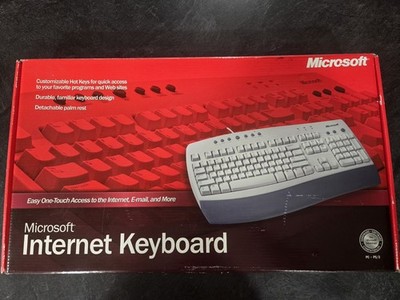 New In Open Box MICROSOFT INTERNET KEYBOARD C19-00330 PS2 Detachable Palm 
