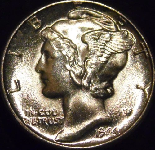 1944-D Mercury Dime Gem BU Uncirculated Full Bands