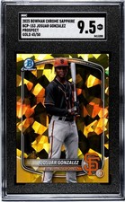 2025 bowman chrome sapphire josuar gonzalez Prospect Gold 45/50 SGC 9.5