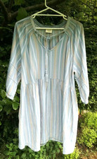 WRAP LONDON LIGHT BLUE STRIPE SUMMER SMOCK DRESS BOHO SMOCK SIZE UK 22