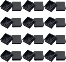 24Pack 38Mm 1 1/2 Inch Square Plastic Plugs, End Caps for Square Tubing/Black