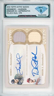 2012 Topps Gypsy Queen IAN KENNEDY - DANIEL HUDSON Dual Auto 7/15   DSG 9 Mint