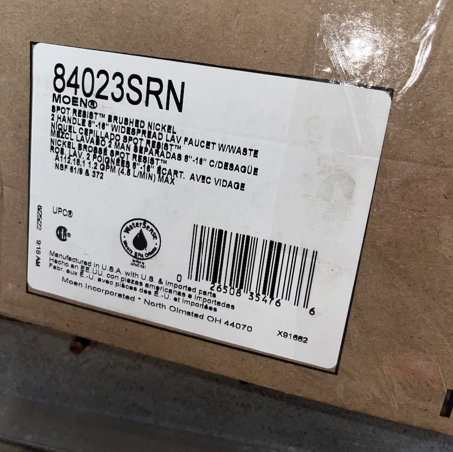 Moen Ronan Spot Resist Brushed Nickel Two-Handle Widespread Modern Faucet *READ