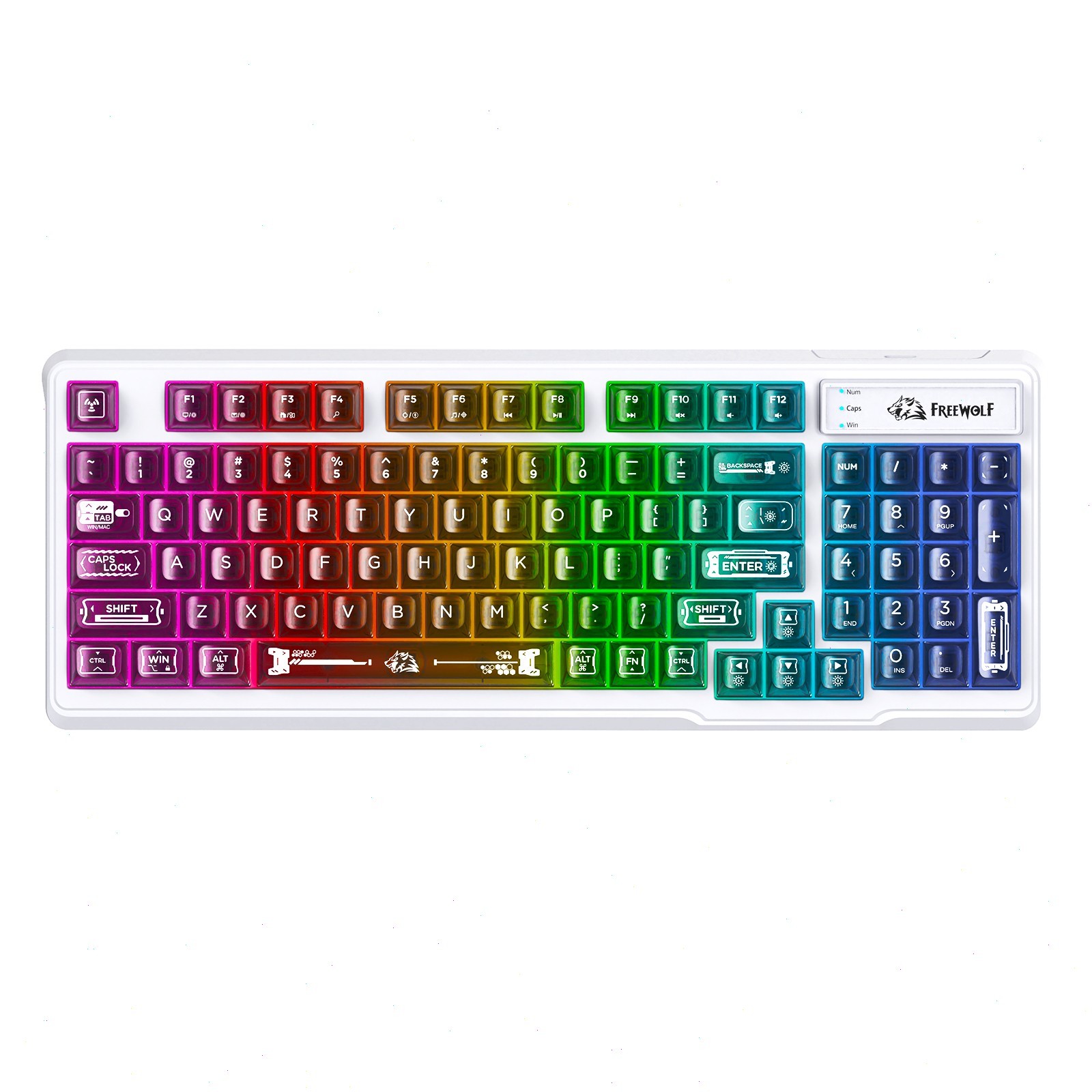 90% Wired RGB Gaming Keyboard Transparent Membrane Keys 26-K