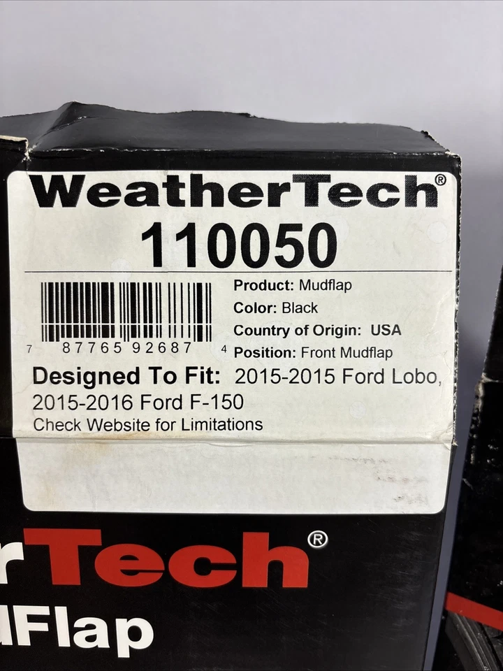 WEATHERTECH 110050 120050 PARA-LAMAS DIANTEIRO E TRASEIRO SEM PERFURAÇÃO 2015 Ford F-150 Lobo - Imagem 2 de 4